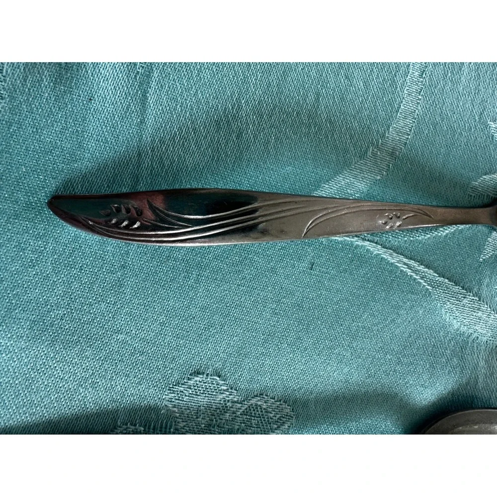 Vintage Silhouette Stainless Korea Flatware Ladle Sugar Spoon Teaspoon Set 3pc